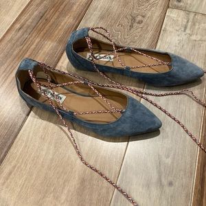 Steve Madden Emilie suede ankle wrap flats-Sz 8.5